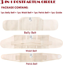 Load image into Gallery viewer, COSMONIC 3 in 1 Postpartum Support - Recovery Belly/waist/pelvis Belt Shapewear Slimming Girdle, Beige, One Size
