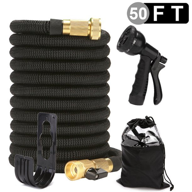 Meidong 50 Foot Expandable Garden Hose, Upgraded Leakproof Lightweight No-Kink Water Hose, Flexible Water Hose with Triple Layered Latex Core, Bag and Holder