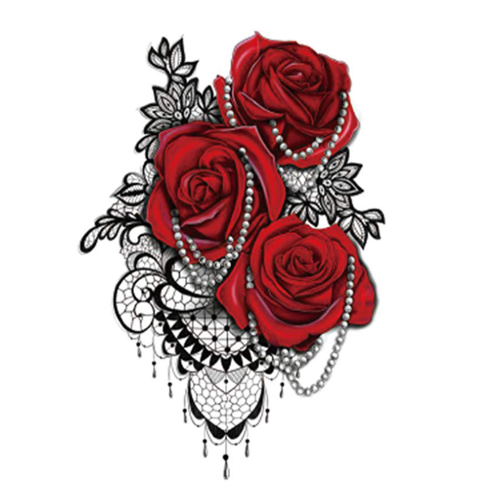 COSMONIC 12 Sheets Flowers Temporary Tattoos Stickers Multi-Colored Mixed Style Body Art Lasting Fake Tattoos Sexy Flowers Collection Waterproof for Women Girls Kids