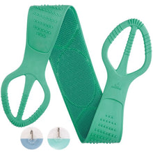 Load image into Gallery viewer, Silicone Back Scrubber for Shower Bath Body Brush Back Washer Deep Clean Extra Long Unique Handle for Men Women 35.5 in Green

