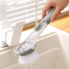 Load image into Gallery viewer, Dish Scrub Brush, Soap Dish Wand Refills Sponge, Replaceable Refills Sponges Brush Heads,Reusable for Sink Pot Kitchen Cleaning Including 2 Dish Brush and 2 Replacement Sponge Head
