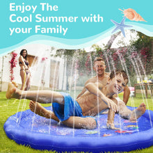 Load image into Gallery viewer, Meidong Splash Pad Sprinkler for Kids Toddlers 68" Splash Water Pad,Outdoor Swimming Pool Splash Play Mat Water Toys for Children for Fun Games Learning Blue
