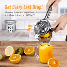 Load image into Gallery viewer, Lemon Squeezer Super High Quality Stainless Steel 304 Hand Press Juicer Manual Citrus for Juicing Lemon ＆ Limes, Vegetables 2.3Inch Middle
