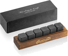Load image into Gallery viewer, Beverage Chilling Stones Whiskey Stones Set of 9 White Granite Chilling Stones Gift Dad Father Husband Bro
