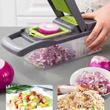 Load image into Gallery viewer, COWIN Vegetable Chopper Dicer Cutter Grater Egg Slicer Onion Chopper Multifunction 14 in 1 with Container 8 Blade
