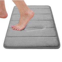 Load image into Gallery viewer, Memory Foam Bath Mat - Soft &amp; Absorbent Bathroom Rugs Non Slip Large Bath Rug Runner for Kitchen Bathroom Floors 16&quot;x24&quot;, Grey
