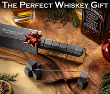 Load image into Gallery viewer, Beverage Chilling Stones Whiskey Stones Set of 9 White Granite Chilling Stones Gift Dad Father Husband Bro
