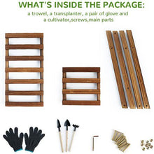 Load image into Gallery viewer, Meidong Plant Stand for Indoor Plants, Outdoor Tiered Plant Shelf for Multiple Plants, 2 Tiers 4 Potted Wood Plant Holder Table Stand for Patio Garden Living Room Yard(15. 7&quot; x 7. 8&quot; x 15. 7&quot;)
