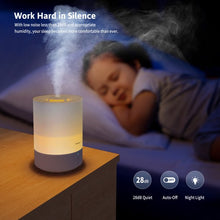 Load image into Gallery viewer, MOVSOU 2.5L Ultrasonic Humidifiers, Top Filling Humidifier, Diffuser with Cool Mist, Auto-Off, aromatherapy, and Night Light, Quiet Baby Humidifiers for Bedroom for Home and Office

