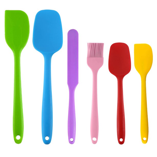 Silicone Spatula Set COSMONIC Heat Resistant Nonstick Dishwasher Safe Cookware Kitchen Cooking Utensils Colorful 6 pieces