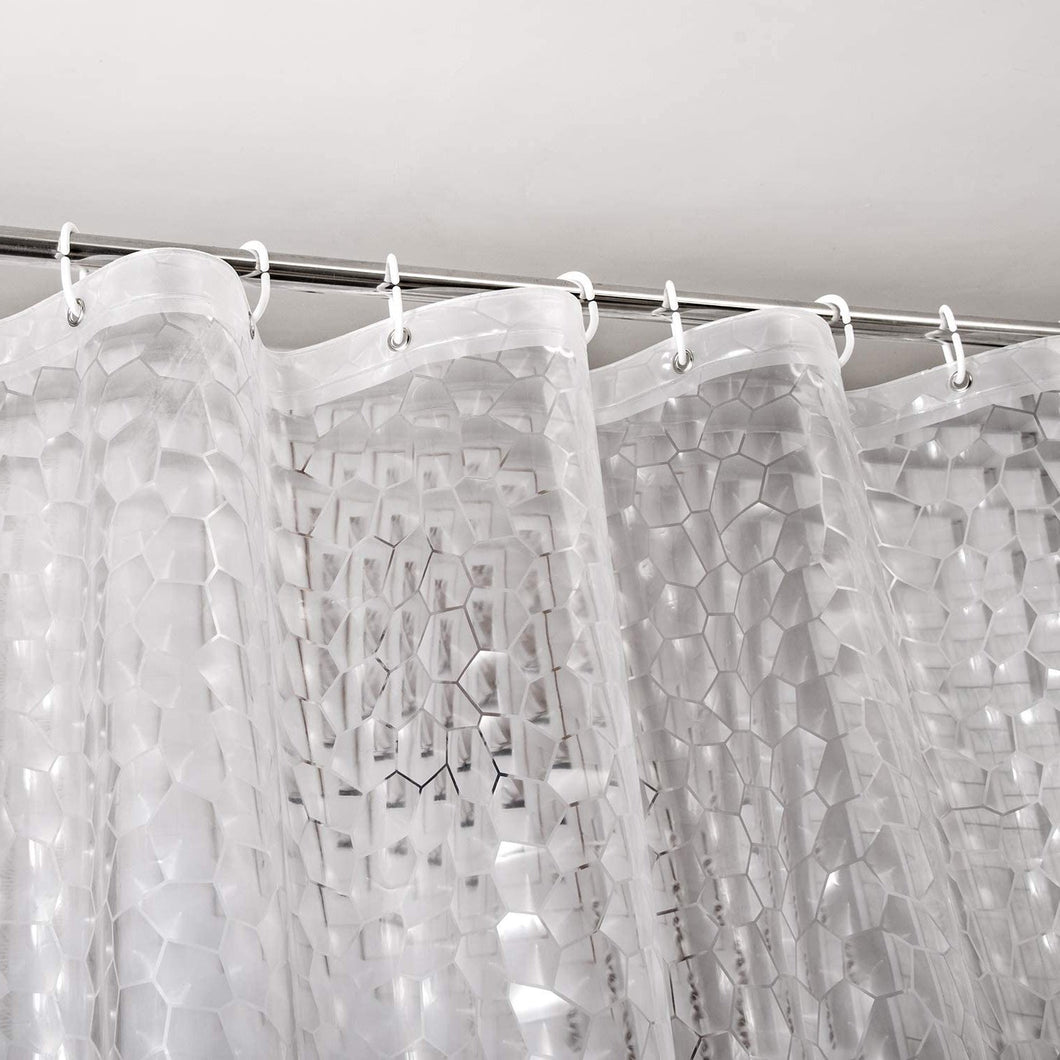 COWIN EVA Shower Curtain Liner Waterproof 3D Water Cube Clear Bathroom Shower Curtains 78