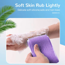 Load image into Gallery viewer, Meidong Silicone Bath Body Brush, Exfoliating Lengthen Silicone Body Back Scrubber, Easy to Clean, Lathers Well, Eco Friendly, Long Lasting, Comfortable Massage for Shower(Purple)
