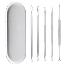 Load image into Gallery viewer, Meidong Blackhead Pimple Comedone Extractor Tool Best Acne Removal Kit - for Blemish, Whitehead Popping, Zit Removing for Risk Free Nose Face Skin with Metal Case
