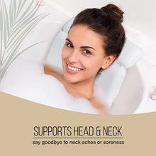 Load image into Gallery viewer, COSMONIC Bath Pillow Bathtub Spa Pillow 7 Powerful Suction Cups Bath Cushion for Tub Neck and Back Support Fits All Bathtub Hot Tub Home Spa
