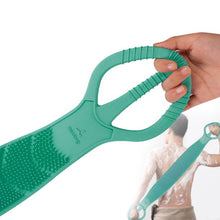 Load image into Gallery viewer, Silicone Back Scrubber for Shower Bath Body Brush Back Washer Deep Clean Extra Long Unique Handle for Men Women 35.5 in Green
