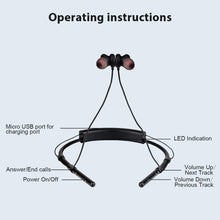 Load image into Gallery viewer, Meidong Headphones 10H Playtime V5.0 Neckband Earbuds with Magnetic Earbuds CVC6.0 Noise Cancelling Micphones (Black)

