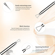 Load image into Gallery viewer, Meidong Blackhead Pimple Comedone Extractor Tool Best Acne Removal Kit - for Blemish, Whitehead Popping, Zit Removing for Risk Free Nose Face Skin with Metal Case
