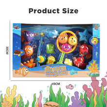 Load image into Gallery viewer, COSMONIC 15 Packs Bath Toy Fishing Floating Squirts Toy and Water Scoop with Organizer Bag, BPA Free Fish Net Game in Bathtub Time for Kids, Bathroom Fish Set
