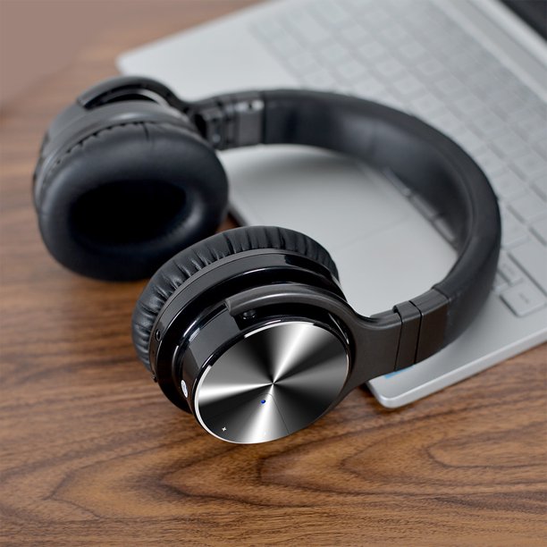 Bluetooth Active Noise Canceling Headphones Over-Ear Headphones, Black, E7 Pro, 35Hrs Wireless Headphones Over Ear with Quick Charge, for Travel Work TV PC Phone