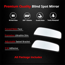 Load image into Gallery viewer, 1.4&quot;*3.35&quot; Blind Spot Mirror Oval Convex Stick-On Rear View and REAL Glass Mirrors- Rust Resistant, for Motorcycle, ATV, Boat, Car, SUV - WIDE ANGLE No More Blindspots(2 Pack)
